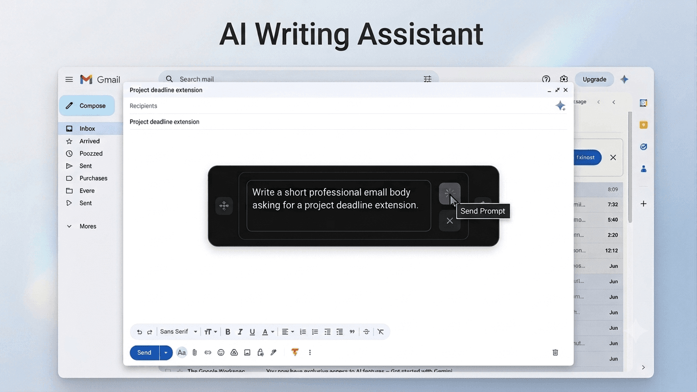 AI Writing Assistant over Gmail