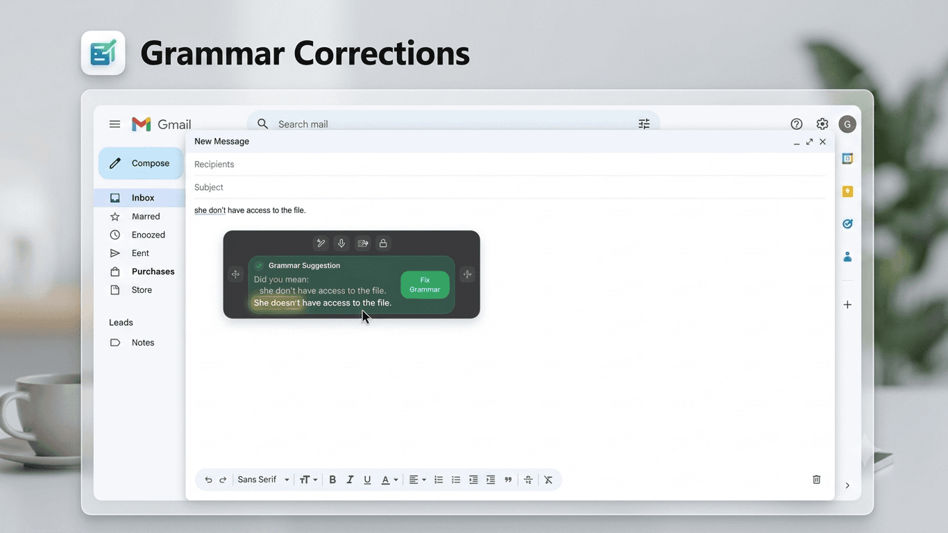 Grammar Correction in action
